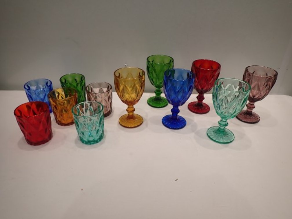 Retro Embossed Water/Wine Goblets & Tumblers
