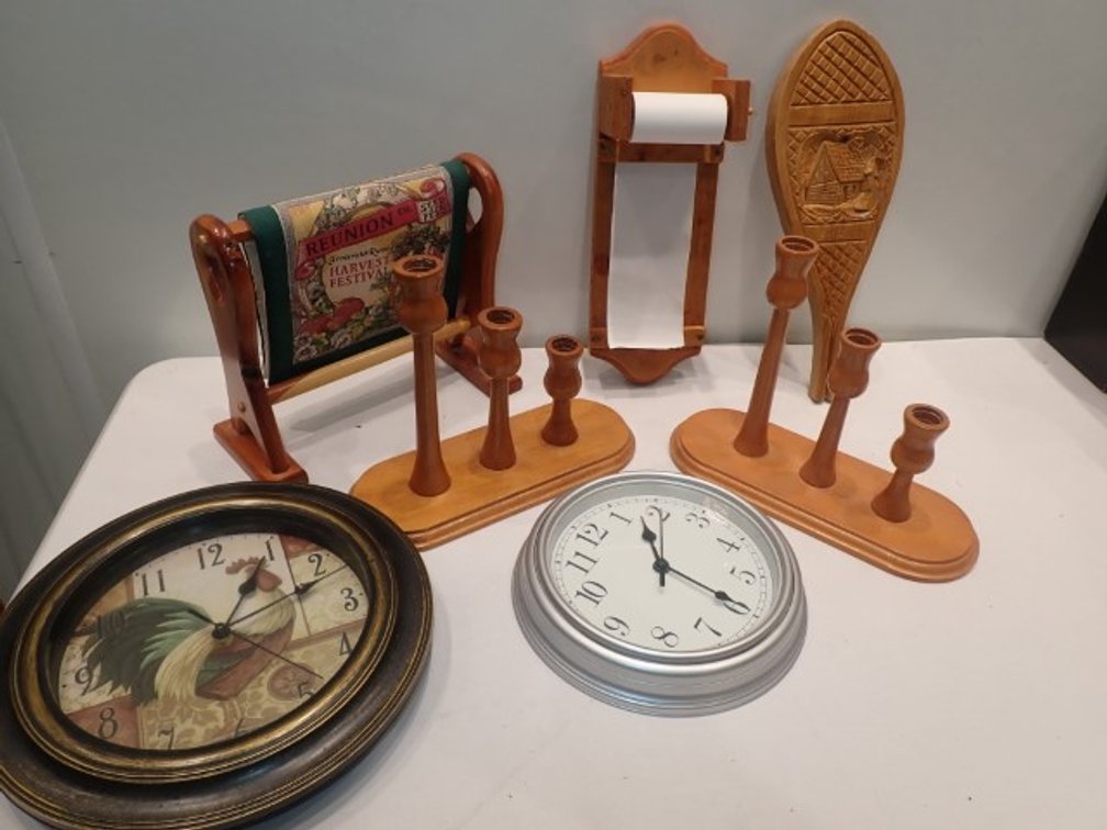 Wooden Decor and Clocks