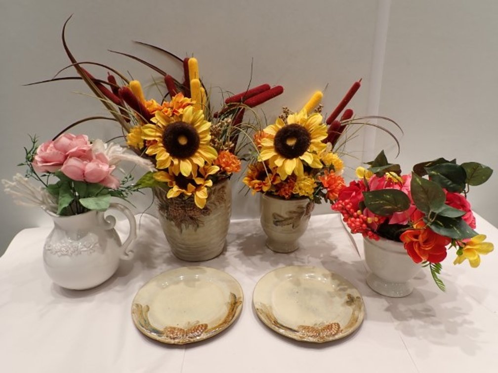 Artificial Floral Arrangements With Vases
