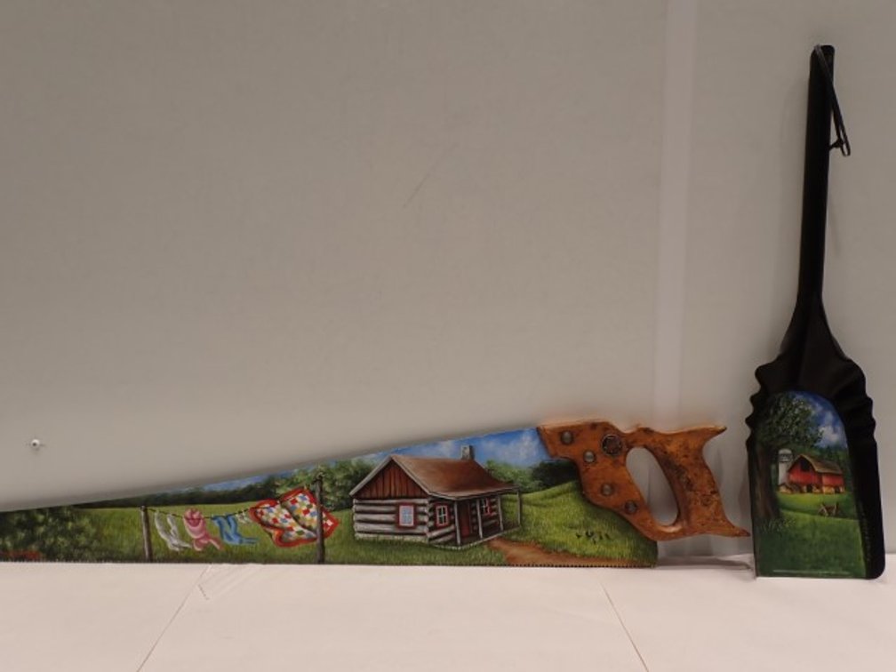 Signed Hand-Painted Folk Art Tools