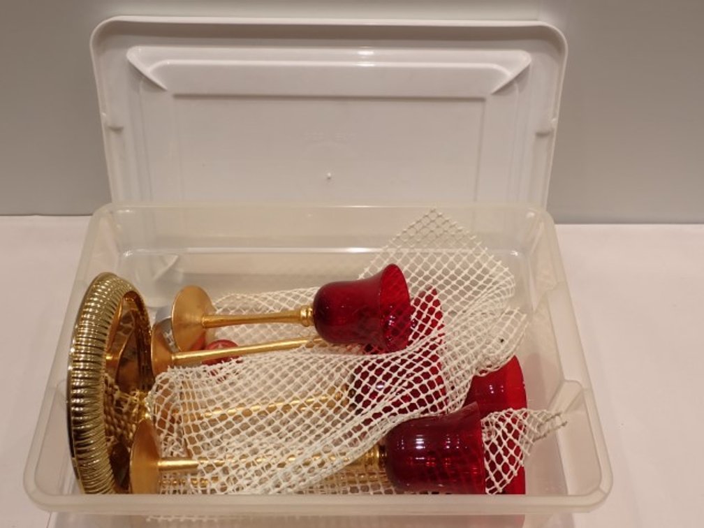 Ruby Red Glass Trumpet Votive Holders+
