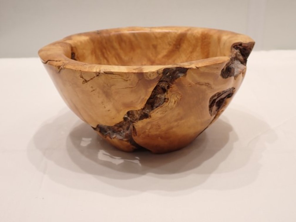 Signed Hand-Turned Wooden Bowl