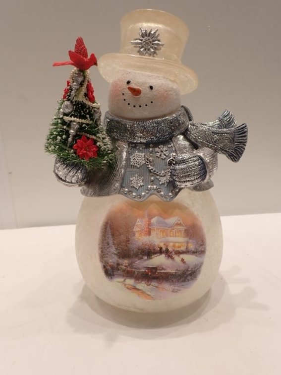 Illuminated Snowman Figurine