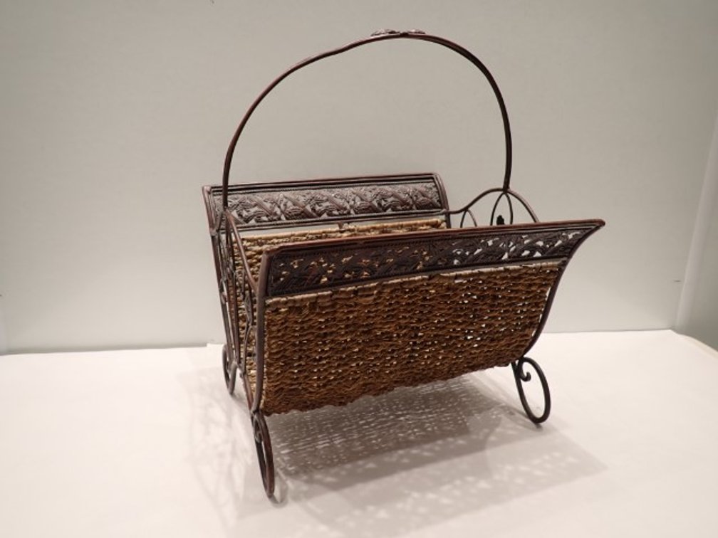 Iron & Wicker Magazine Rack