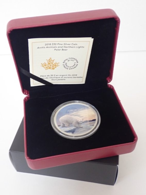 2018 $30 Fine Silver Polar Bear Coin