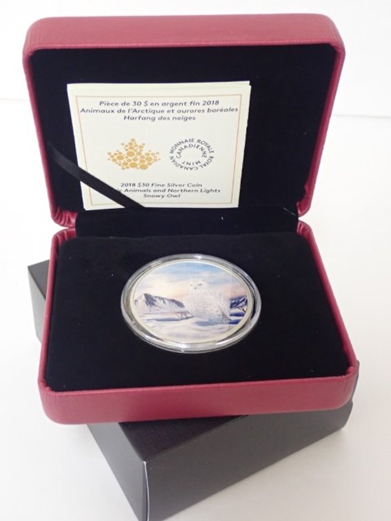 2018 $30 Fine Silver Snowy Owl Coin