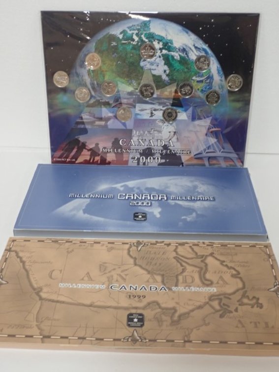 Three Canadian Millennium Coin Sets