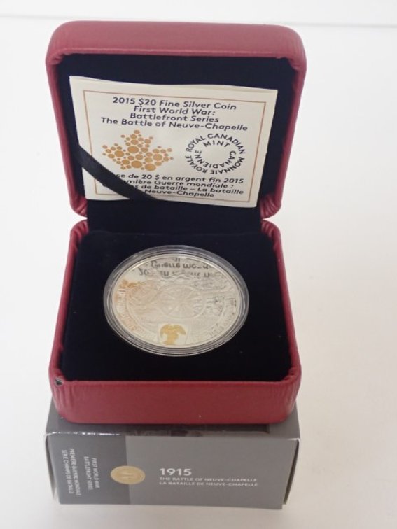 2015 $20 Fine Silver WW1 ‘The Battle of Neuve-Chapelle’