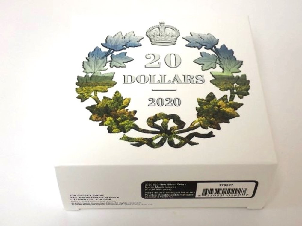 2020 $20 Silver Iconic Maple Leaves Coin