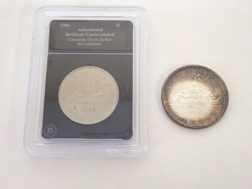 1965 and 1986 Canadian Silver Dollars