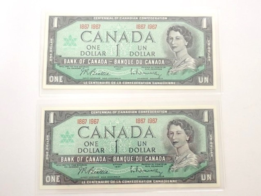 Centennial $1 Canadian Bank Notes (a)