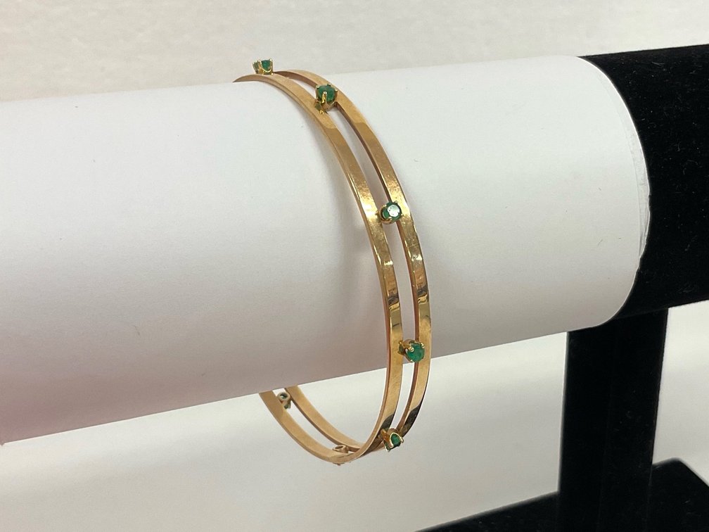 10K Gold and Emerald Bracelet