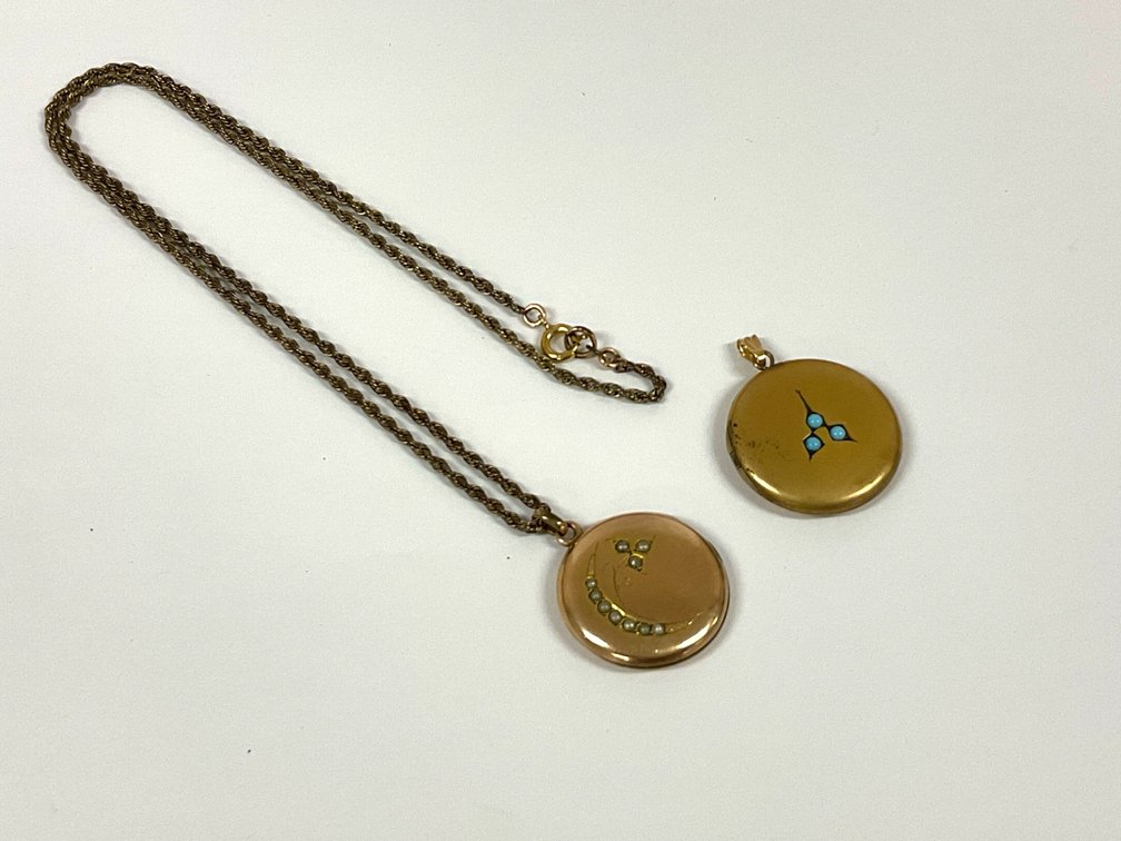 Antique Gold Filled Locket Pair