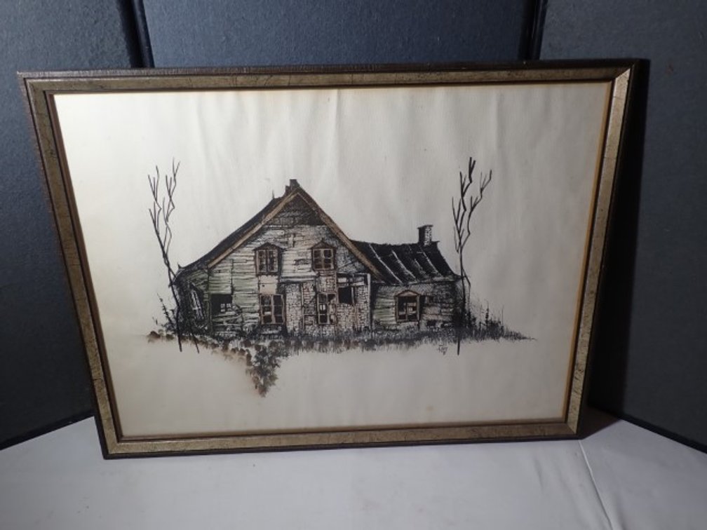 Original Vintage Watercolour & Ink