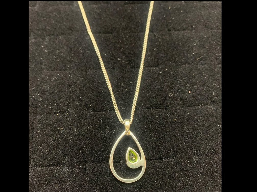 Sterling with Peridot Pendant & Chain