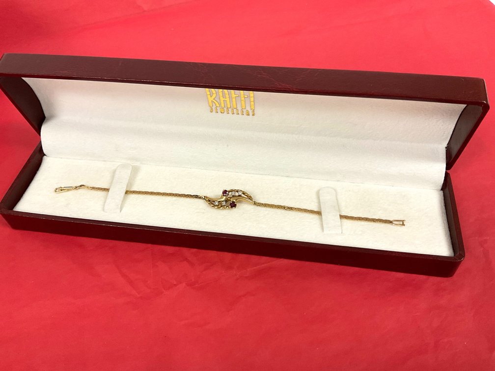 Quality 14k Gold Diamond & Ruby Bracelet 