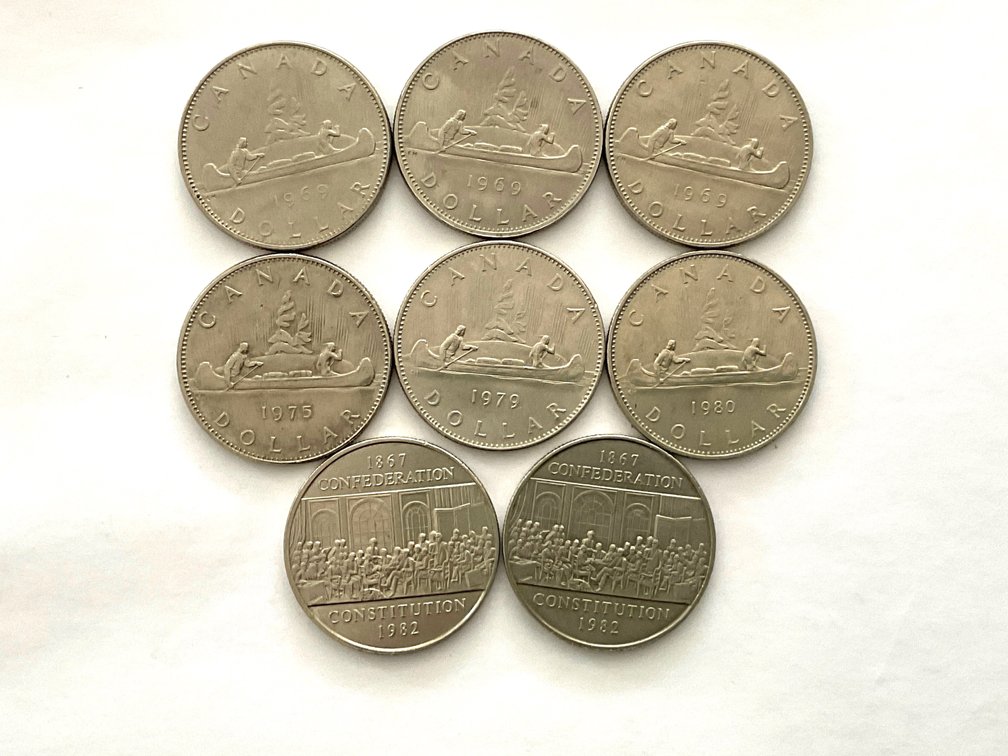 Eight Vintage Canadian Dollar Coins #2