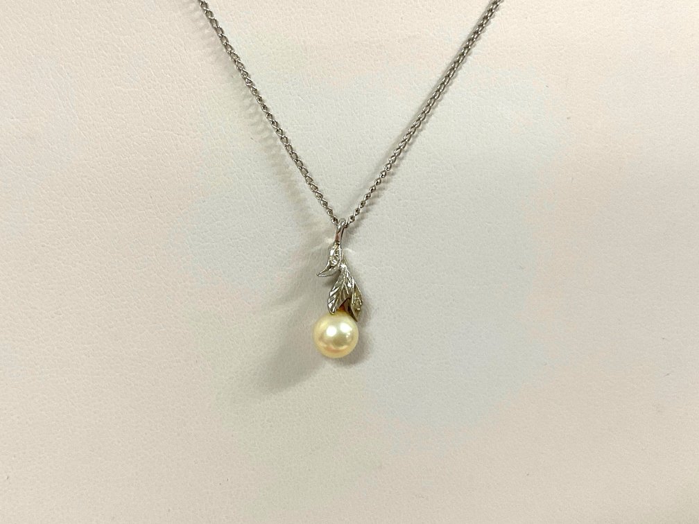 10K White Gold & Pearl Necklace