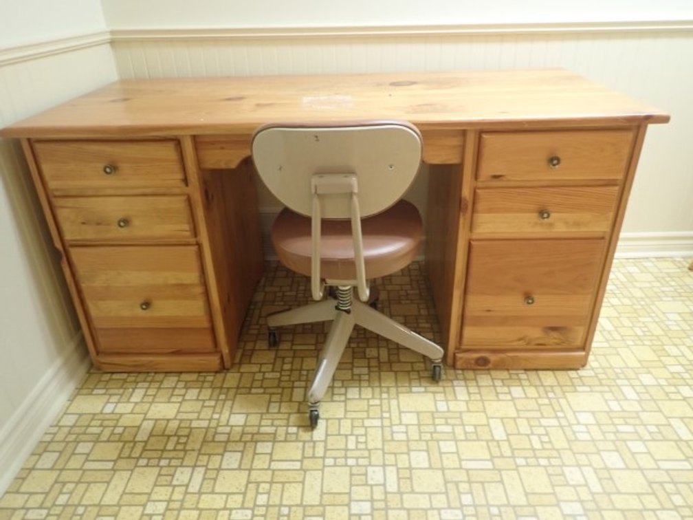 Wood Desk & Chair