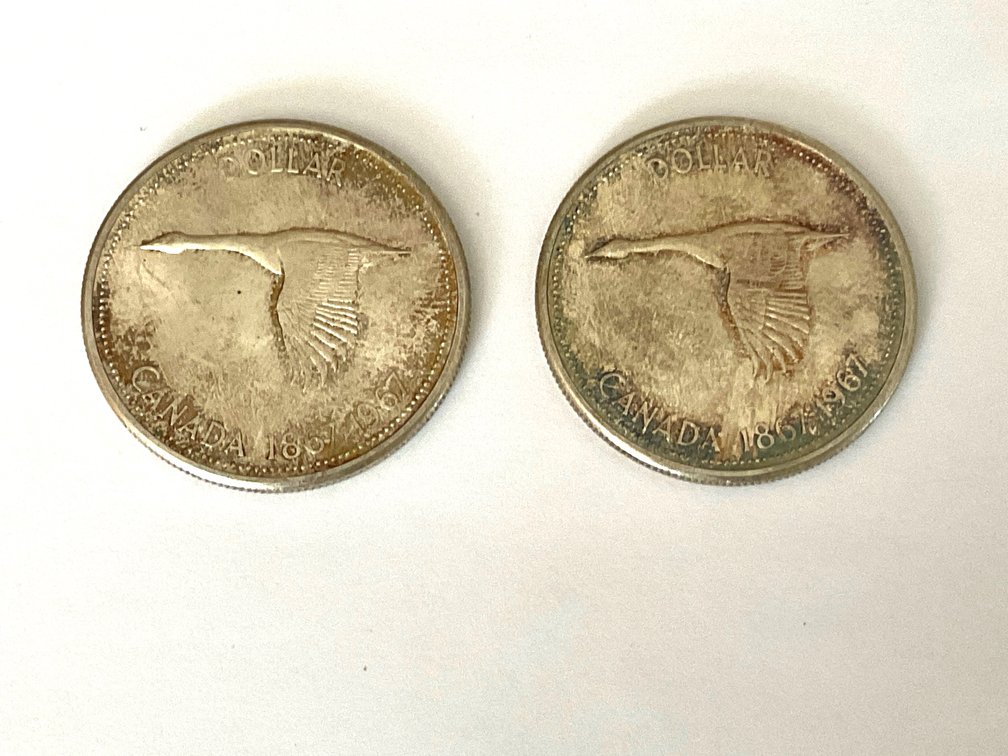 Pair of 1967 Silver Dollar Coins