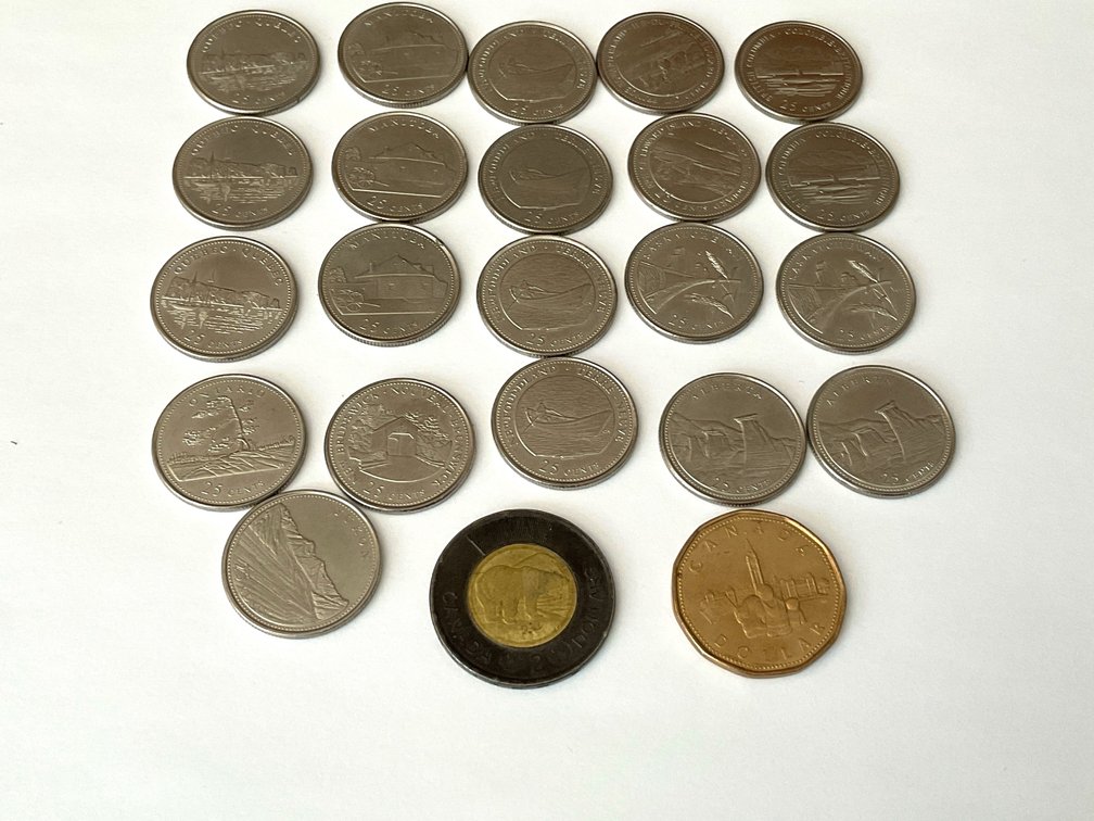 Canadian Prov Quarters, Black Ring Loonie & More