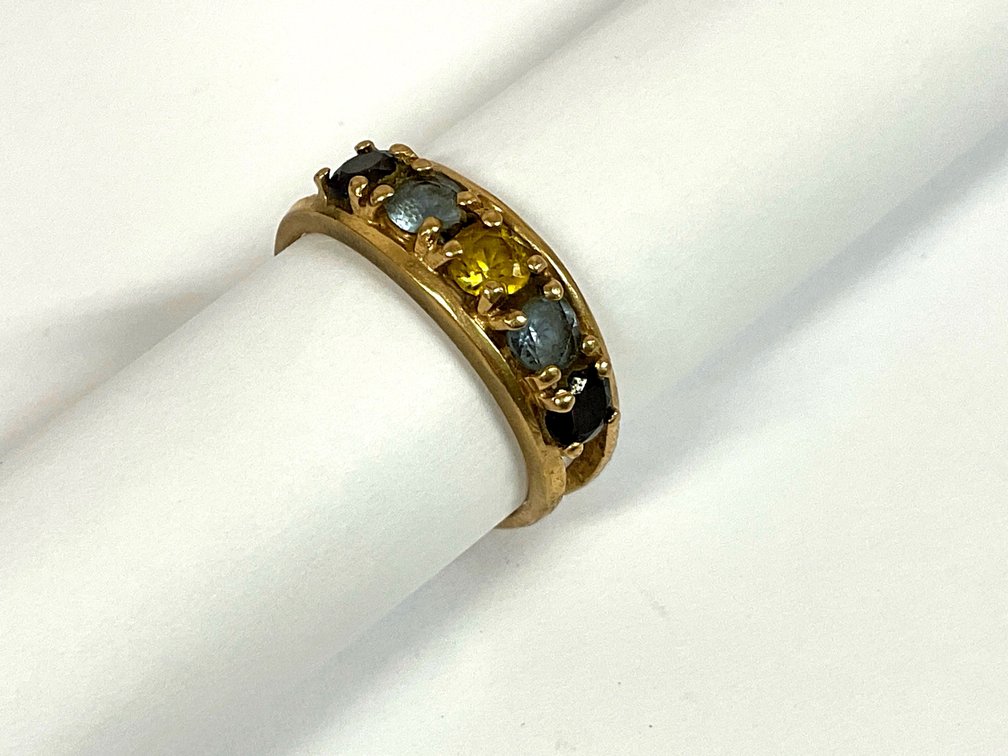 10K Gold 5 Gemstone Ring 