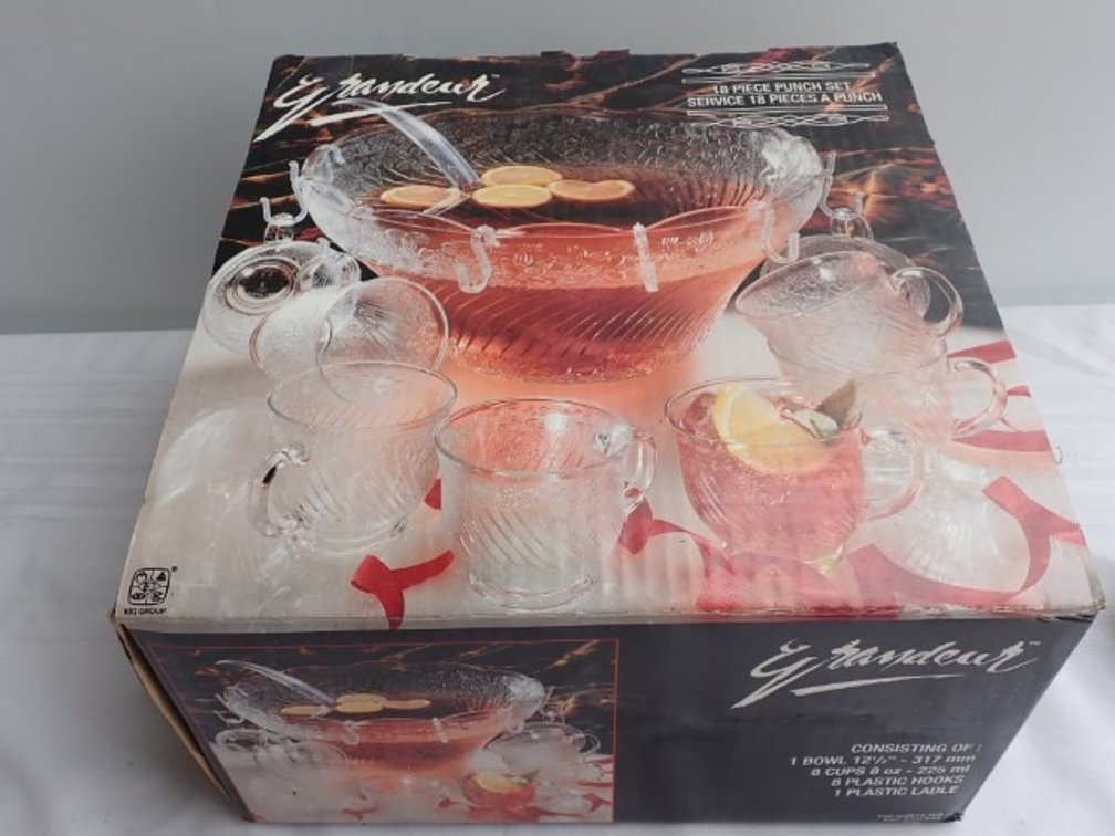 Glass Punch Bowl Set
