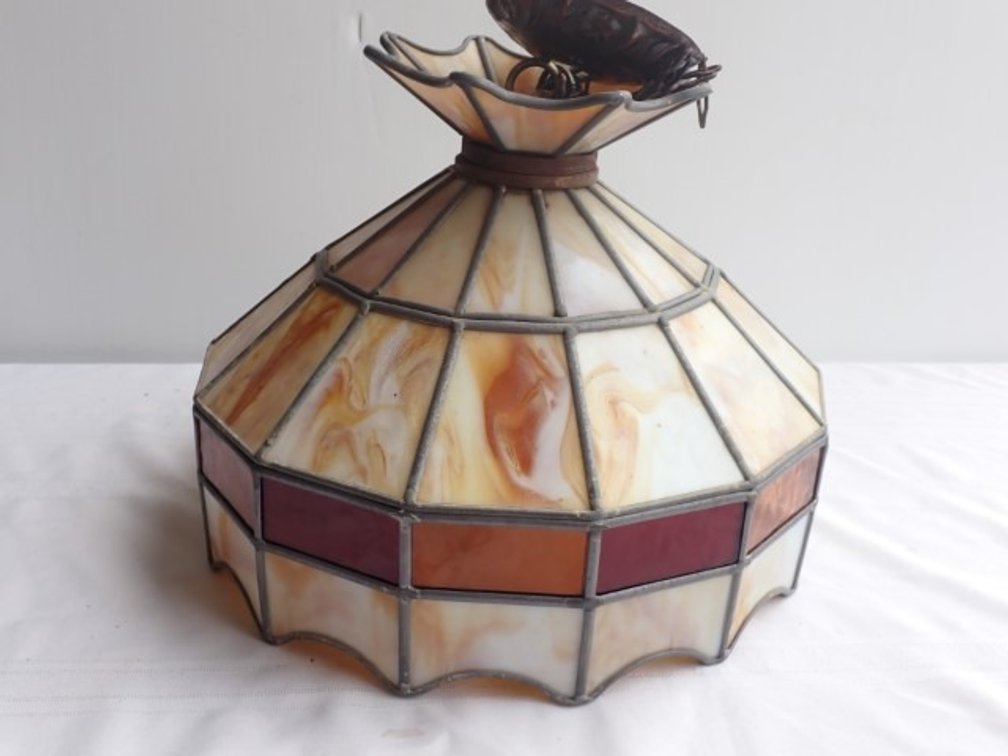 Leaded Slag Glass Lamp