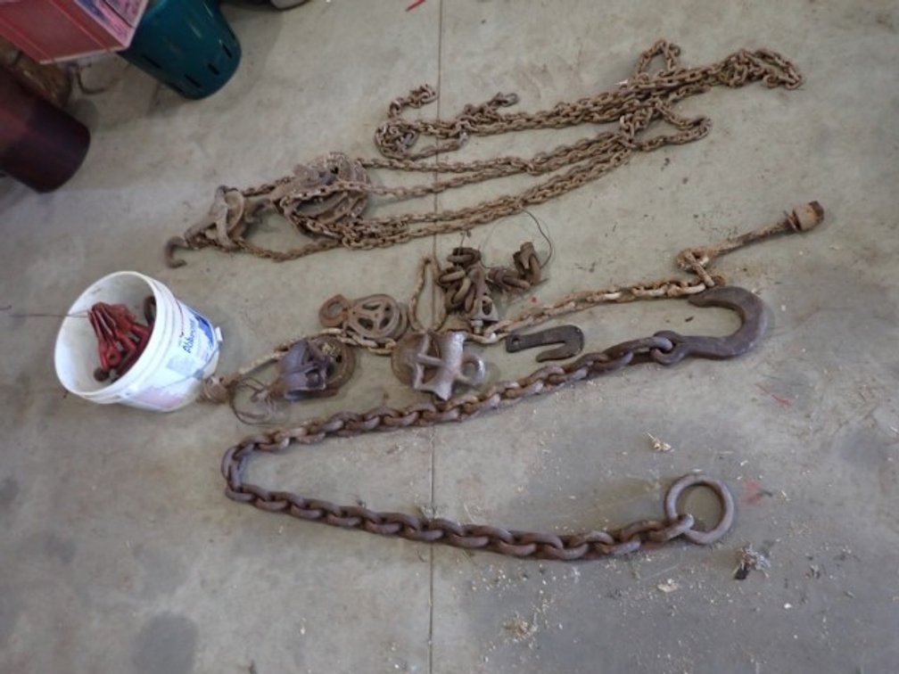 Assortment of Pulleys and Chains 