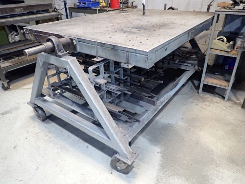 Steel Work Table with Adjustable Tilt Top