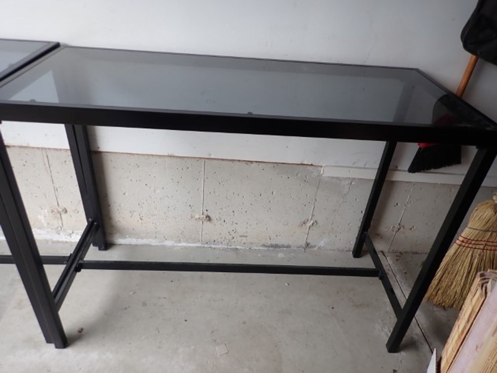 Metal Glass Top Table