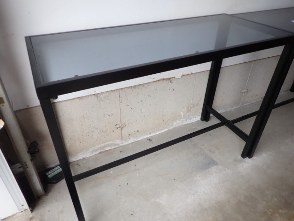 Metal Glass Top Table
