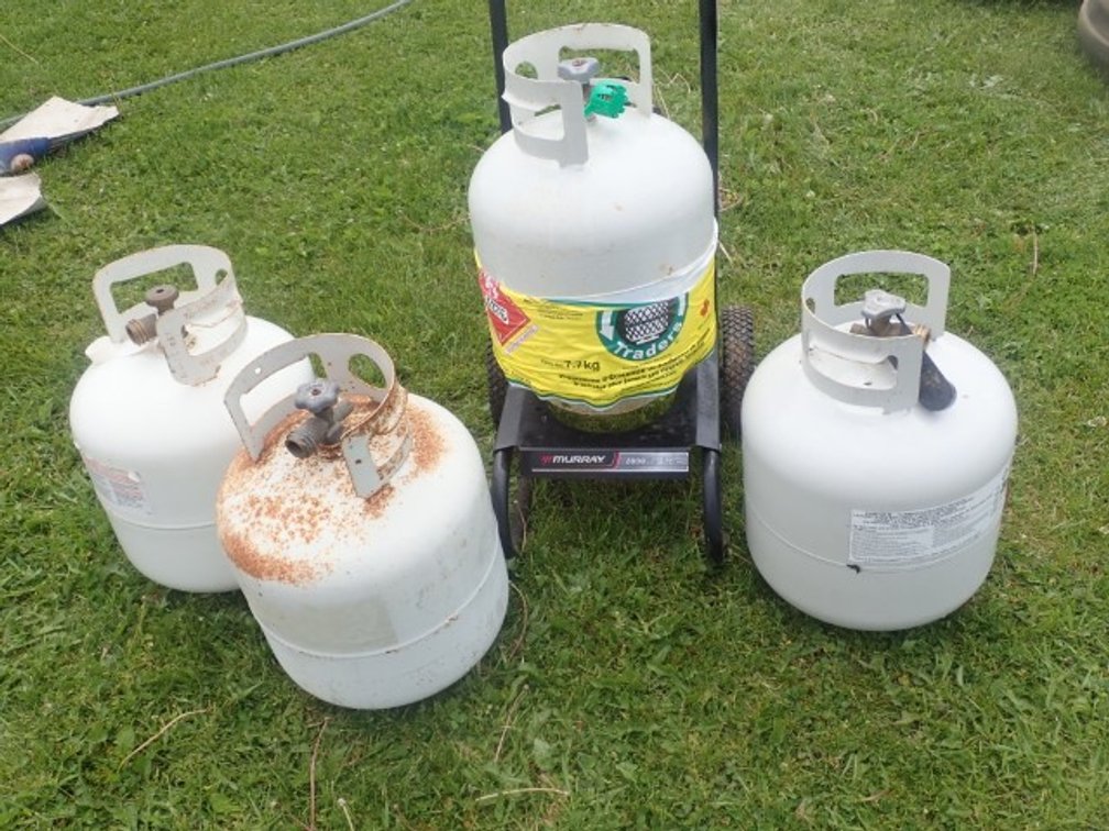 Propane Tanks and Murray Dolly