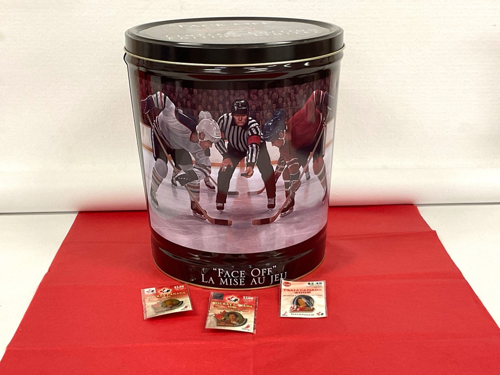 Ltd Ed. ‘Face Off’ Bin & Hockey Pins