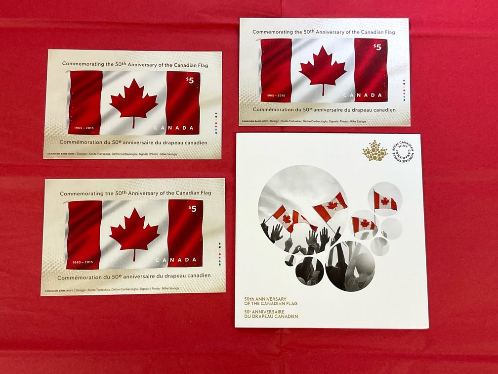 Canadian Flag 50th Coins & Fabric Stamps