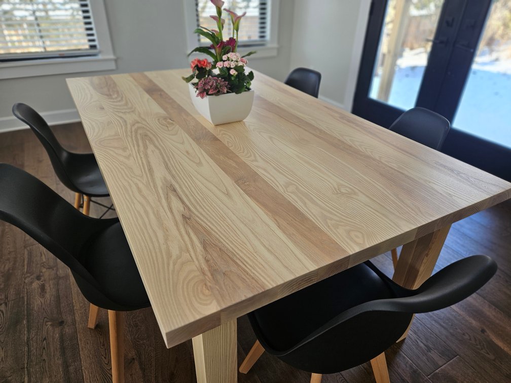 Mennonite Made White Ash Dining Table