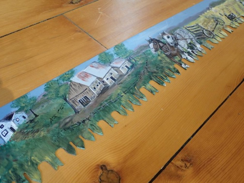 Painted Crosscut Saw