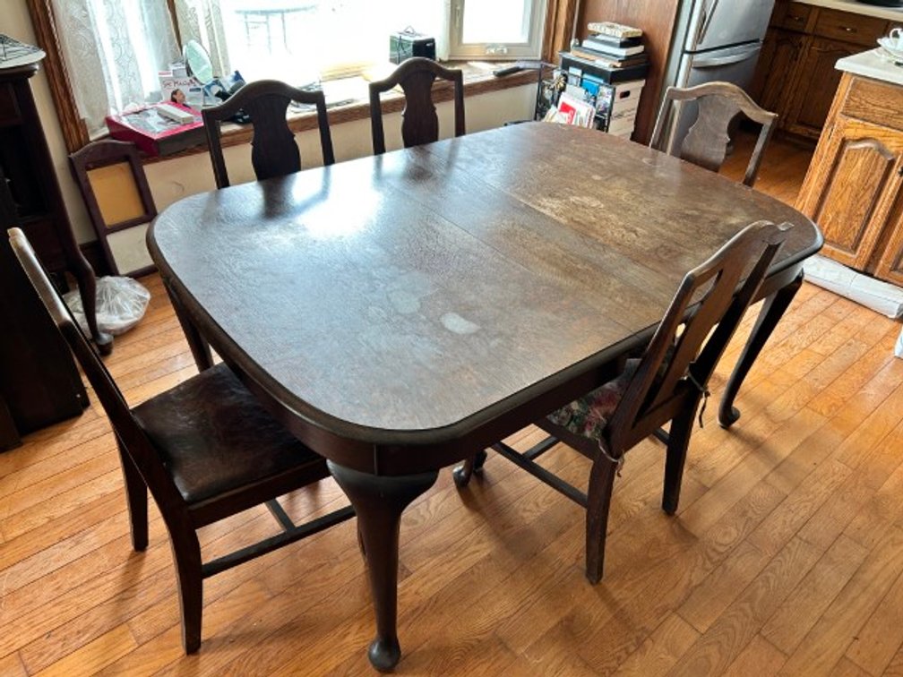 Antique Dining Table with Chairs