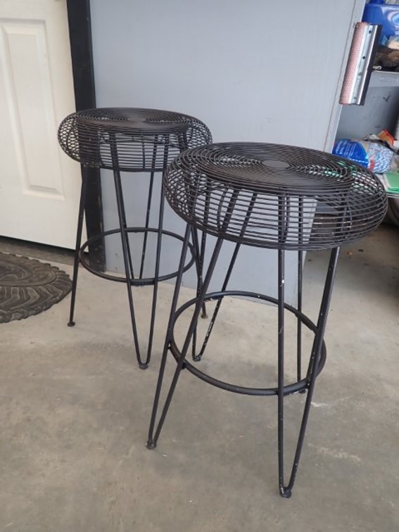 Structube Black Wire Stools