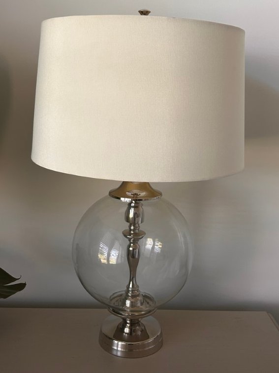 Two Glass Globe Based Lamps