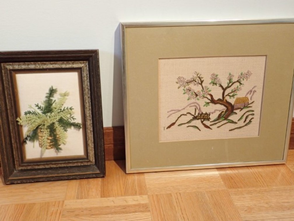 Framed Embroidery Wall Hangings