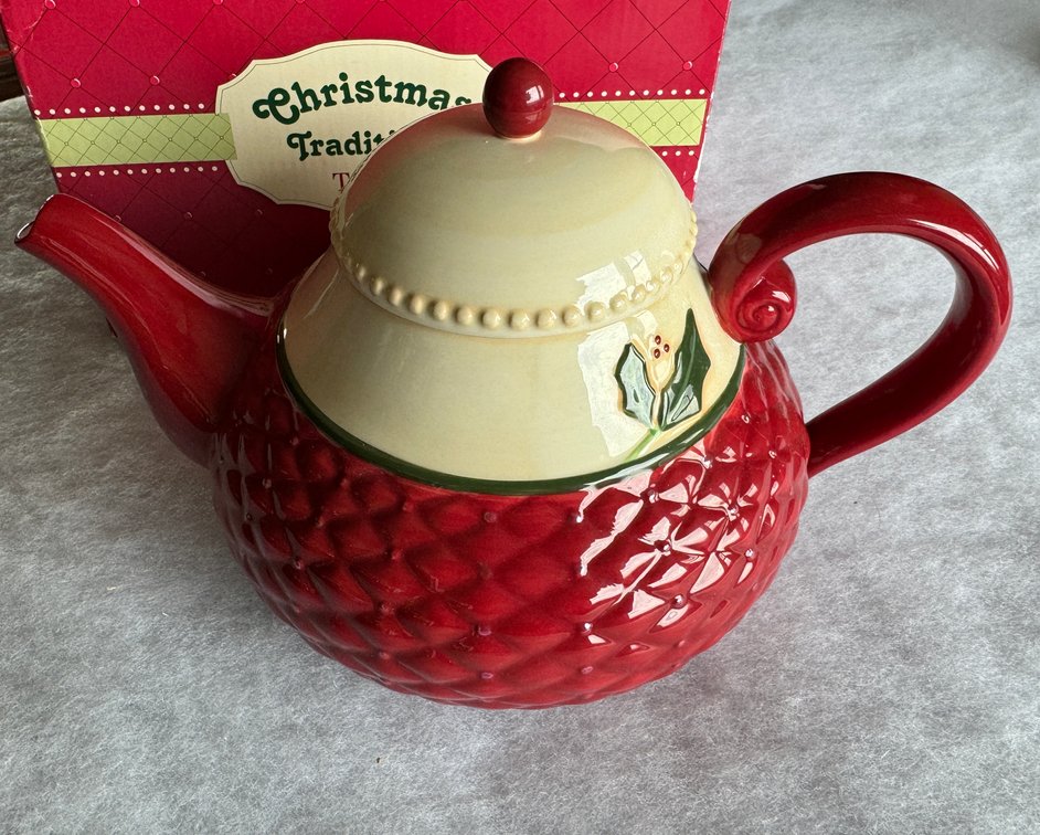 Christmas Traditions Holiday Ceramic Teapot by Russ Berrie