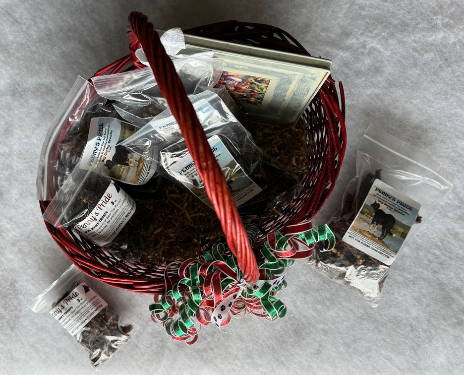 Whiskey Valley "Penny's Best" Doggie Jerky Treat Basket 