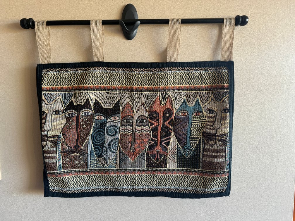 Laurel Burch Woven "Native Felines" Hanging Tapestry