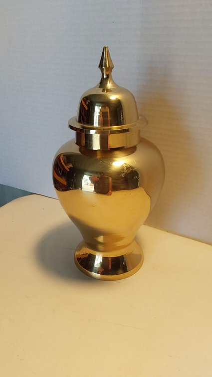 Vintage Brass Ginger Jar/Urn(9 1/2" T)