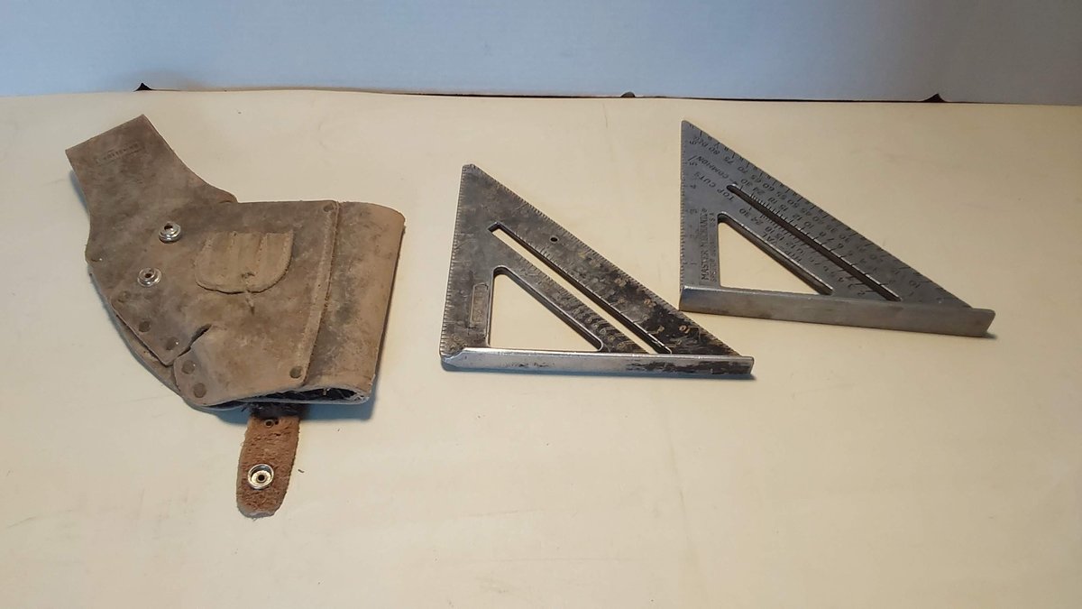 (2) Speed Squares; Leather Drill Holster