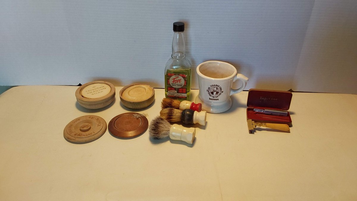 Vintage Schick Injector Razor & Assorted Shaving Items(1930's-1940's)
