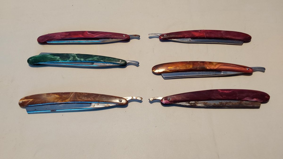 (6) Pakistan Straight Razors(1 has damage)