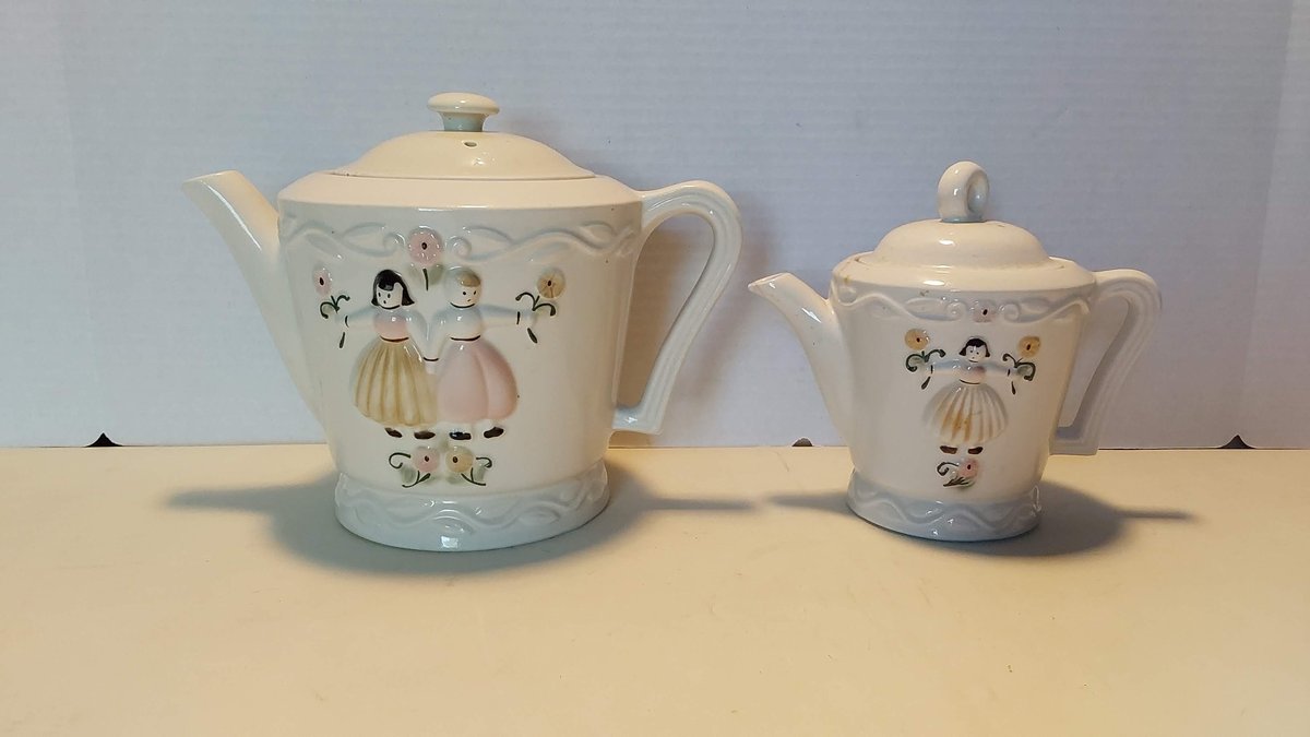 (2) Porcelier Vitreous China Teapots(Made in USA)