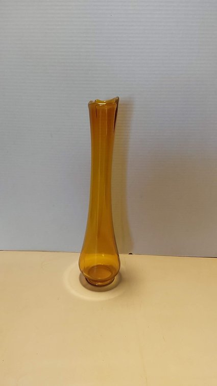 Vintage Amber Glass Swung Vase (16 1/4" T)